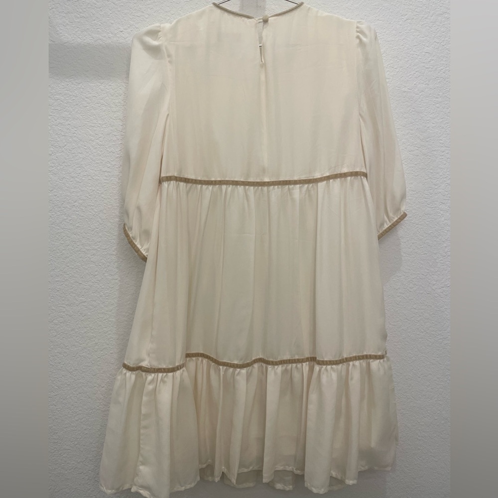 Cream Button-Front Dress - Picture 2 of 3